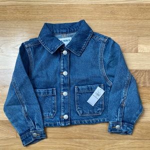 4T Old Navy Toddler Cropped Utility Denim Jean Jacket with tags.